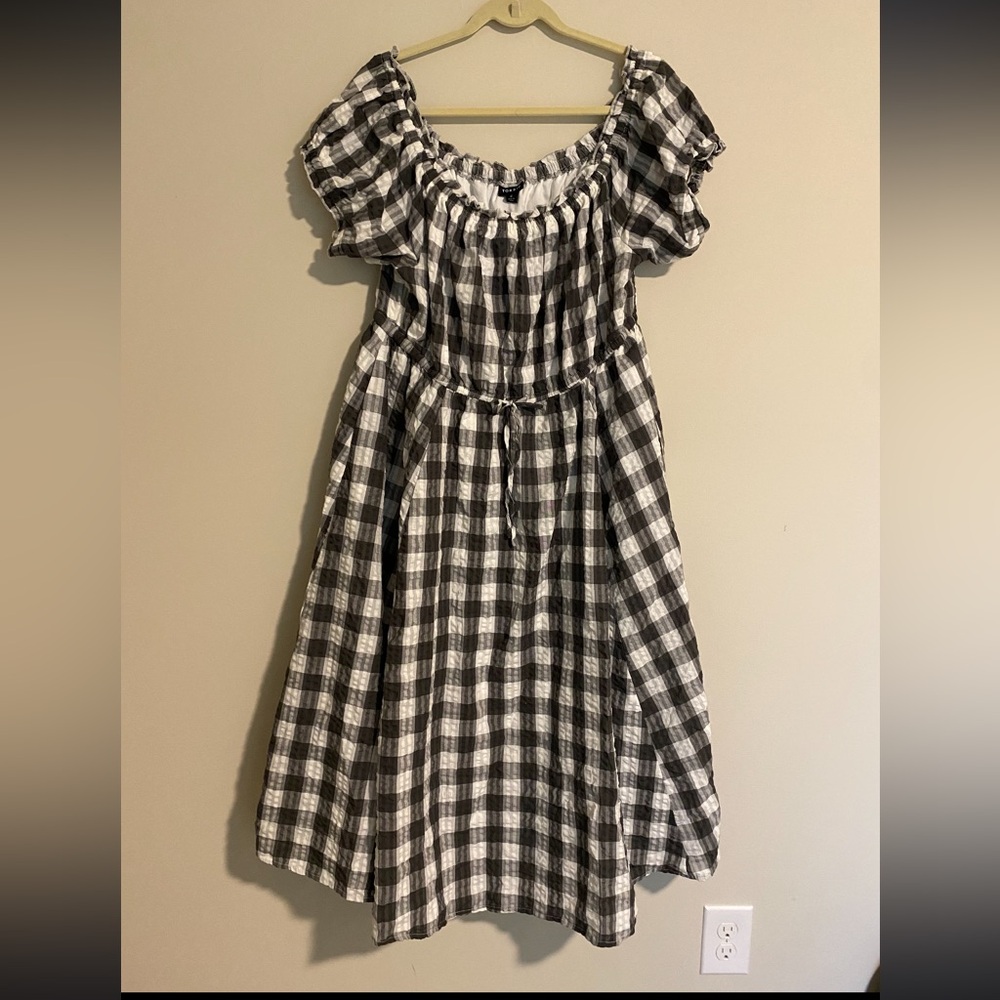 Black and White Gingham Plaid Midi Dress Plus Size from Torrid